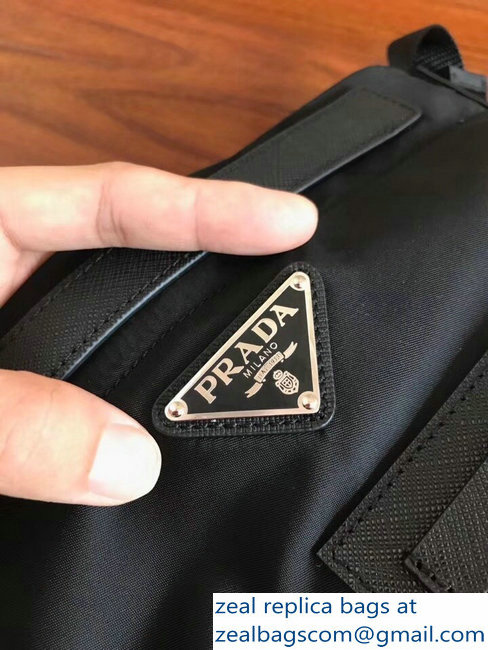 Prada Technical Fabric Nylon Shoulder Bag 2VH052 Black 2018