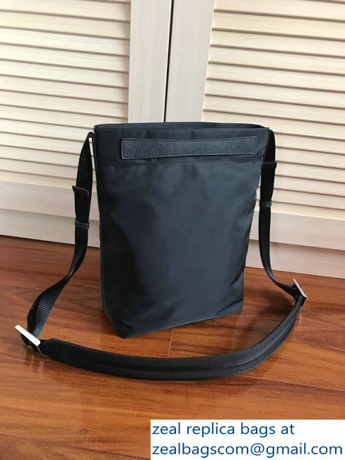 Prada Technical Fabric Nylon Shoulder Bag 2VH052 Black 2018