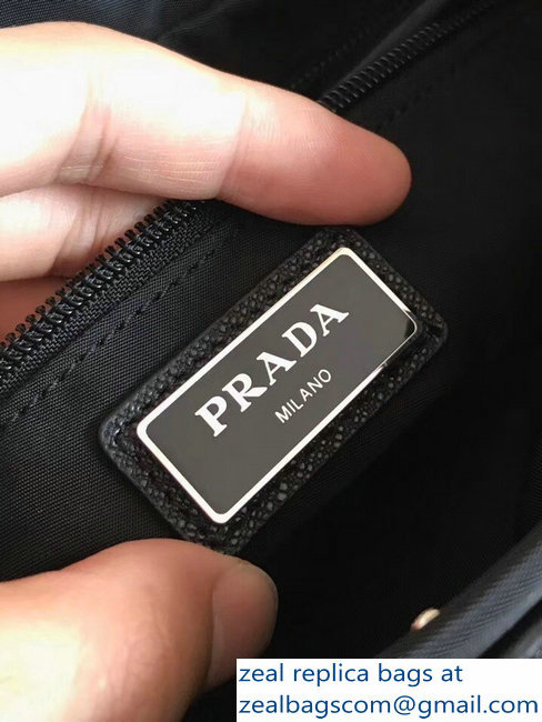 Prada Technical Fabric Nylon Shoulder Bag 2VH052 Black 2018