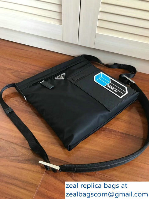 Prada Technical Fabric Nylon Shoulder Bag 2VH055 Black 2018