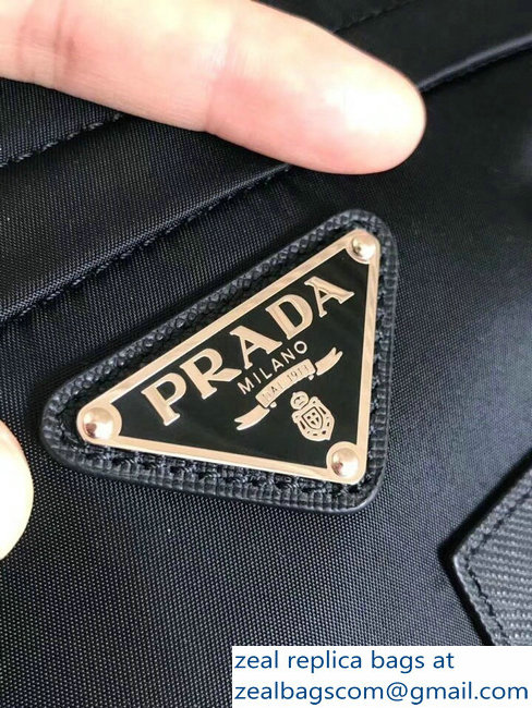 Prada Technical Fabric Nylon Shoulder Bag 2VH055 Black 2018