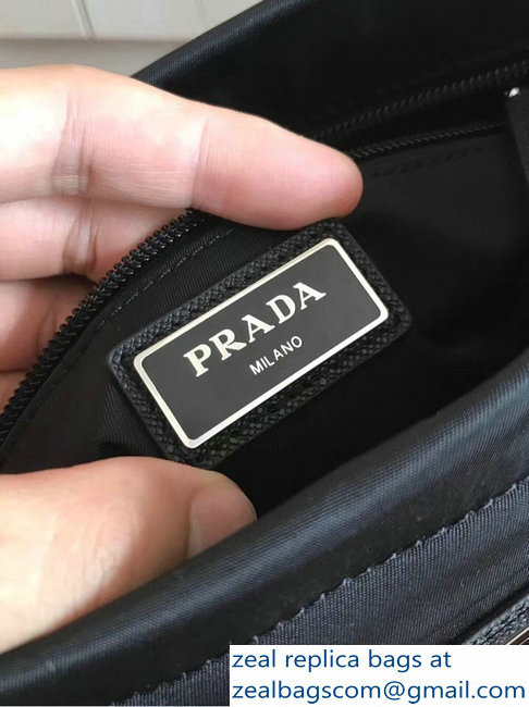 Prada Technical Fabric Nylon Shoulder Bag 2VH055 Black 2018