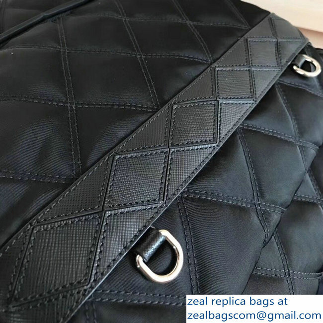 Prada Technical Fabric and Nylon Backpack Bag 2VZ066 Black Quilted 2018 - Click Image to Close