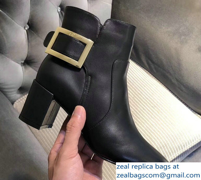 Roger Vivier Heel 5cm Polly Ankle Boots Black 2018 - Click Image to Close