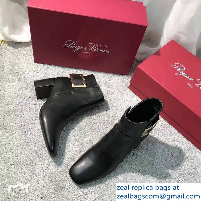 Roger Vivier Heel 5cm Polly Ankle Boots Black 2018