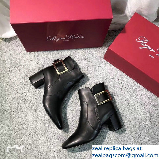 Roger Vivier Heel 5cm Polly Ankle Boots Black 2018