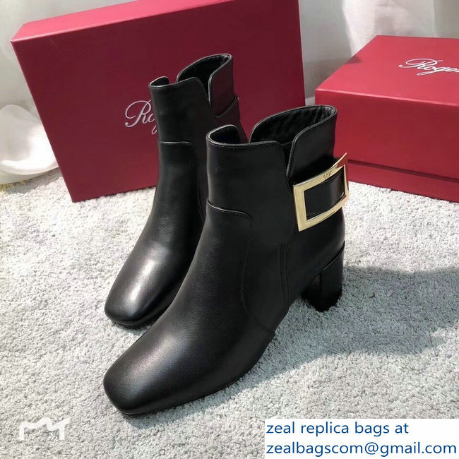 Roger Vivier Heel 5cm Polly Ankle Boots Black 2018 - Click Image to Close