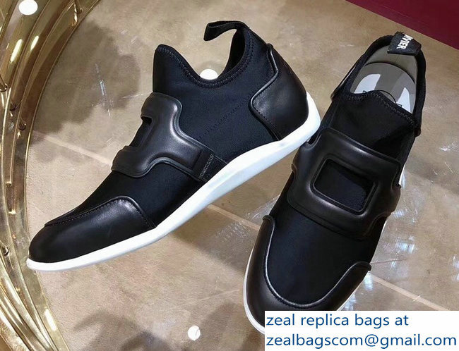 Roger Vivier Sporty Viv' Leather Buckle Sneakers Black 2018 - Click Image to Close