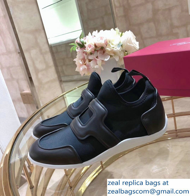 Roger Vivier Sporty Viv' Leather Buckle Sneakers Black 2018 - Click Image to Close