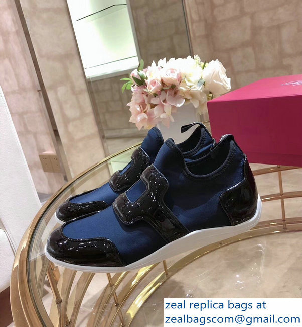 Roger Vivier Sporty Viv' Leather Buckle Sneakers Blue 2018 - Click Image to Close