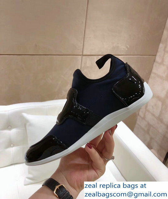 Roger Vivier Sporty Viv' Leather Buckle Sneakers Blue 2018