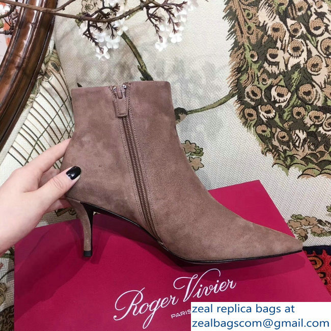 Roger Vivier Suede Sin Star Strass Ankle Boots Camel 2018 - Click Image to Close