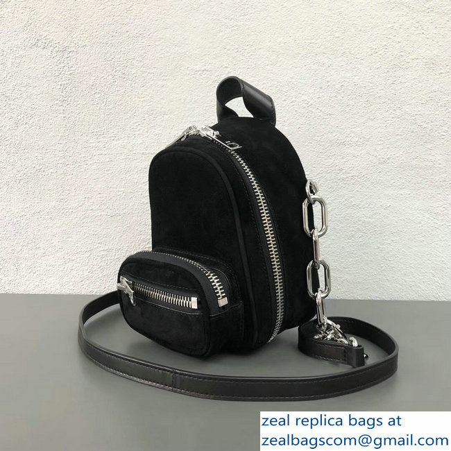 Alexander Wang Attica Mini Backpack Crossbody Bag Suede Black 2018