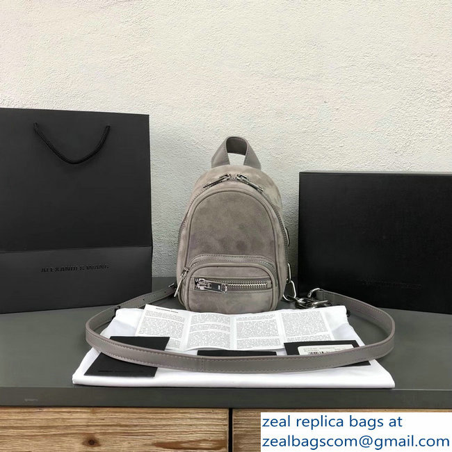 Alexander Wang Attica Mini Backpack Crossbody Bag Suede Gray 2018 - Click Image to Close