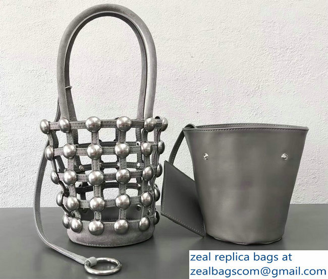 Alexander Wang Caged Roxy Bucket Bag Gray 2018