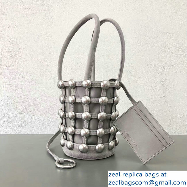 Alexander Wang Caged Roxy Bucket Bag Gray 2018 - Click Image to Close