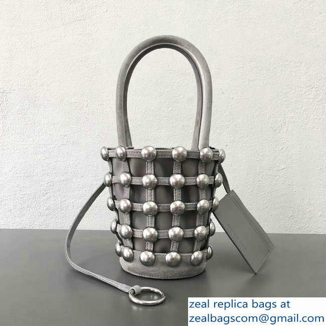 Alexander Wang Caged Roxy Bucket Bag Gray 2018 - Click Image to Close