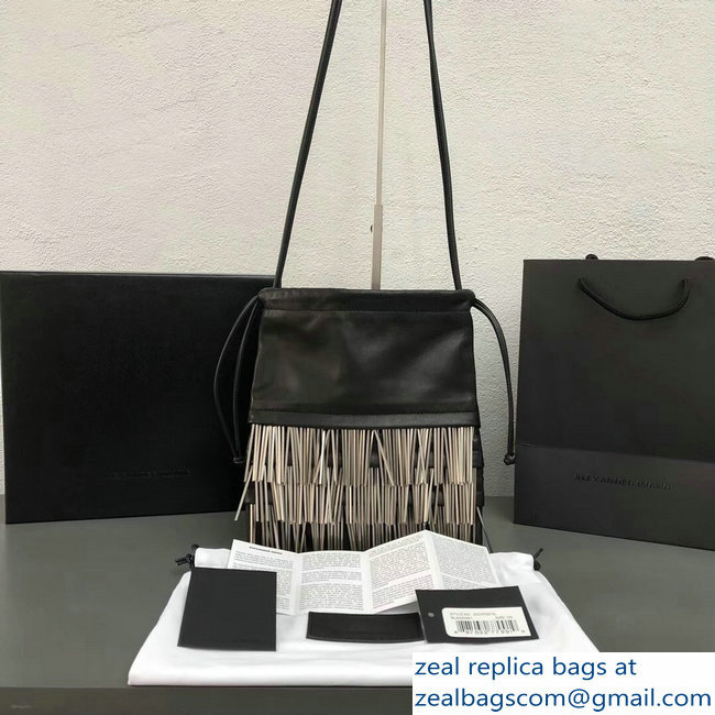 Alexander Wang Ryan Black Lather Dustbag Bag With Metal Fringes 2018 - Click Image to Close