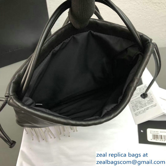 Alexander Wang Ryan Black Lather Dustbag Bag With Metal Fringes 2018 - Click Image to Close