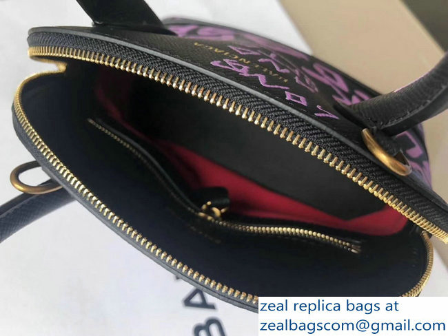 Balenciag Graffiti Logo Ville Top Handle Mini Bag Blue/Lilac 2018 - Click Image to Close