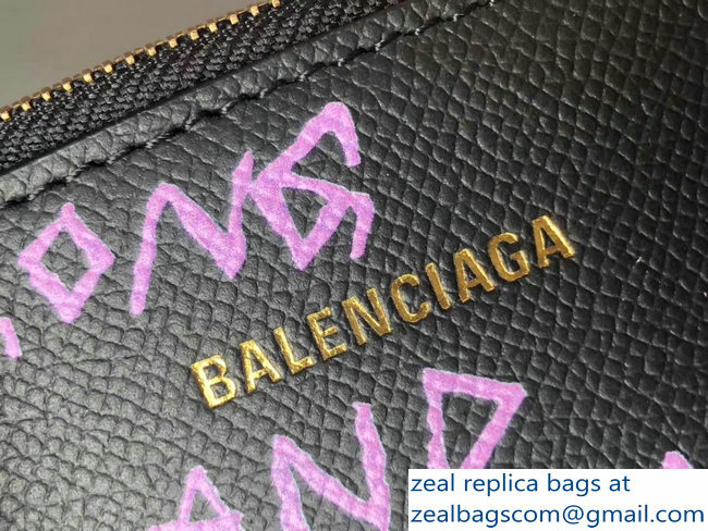 Balenciag Graffiti Logo Ville Top Handle Mini Bag Blue/Lilac 2018 - Click Image to Close