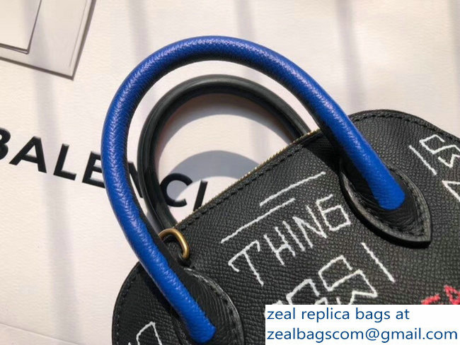 Balenciag Graffiti Logo Ville Top Handle Mini Bag Red/Blue/Green 2018 - Click Image to Close