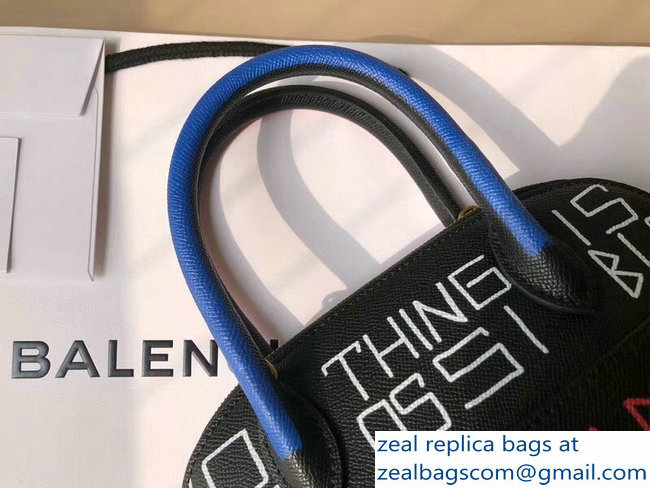 Balenciag Graffiti Logo Ville Top Handle Small Bag Red/Blue/Green 2018 - Click Image to Close