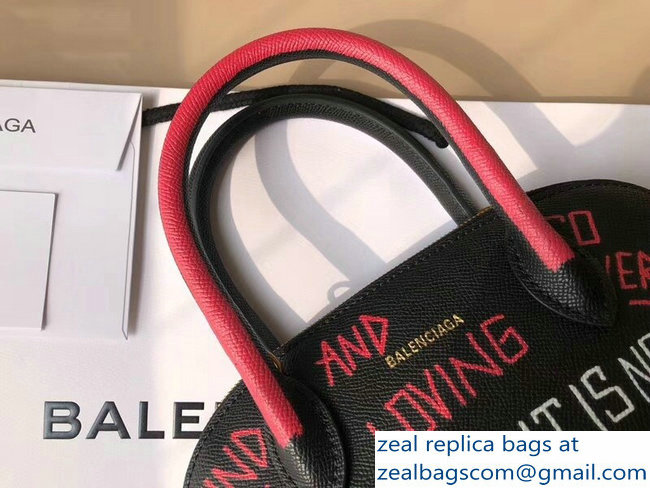 Balenciag Graffiti Logo Ville Top Handle Small Bag Red/Blue/Green 2018 - Click Image to Close