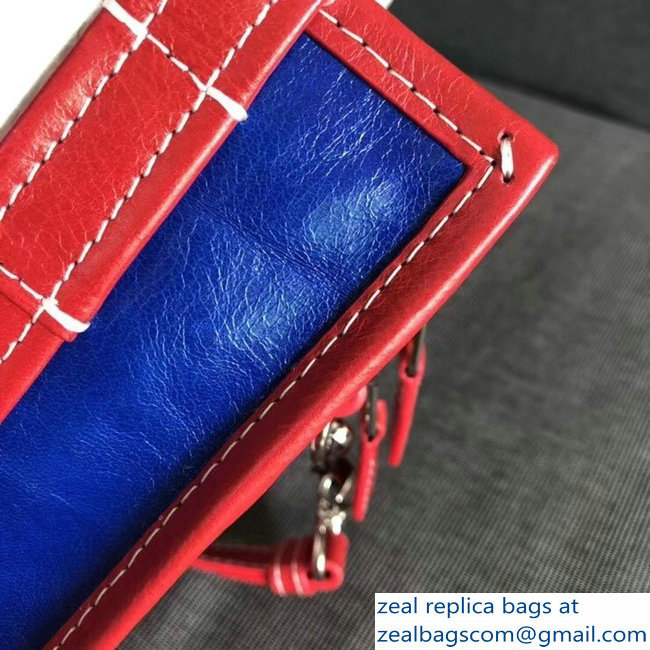 Balenciaga Bazar XXS Shopping Bag Blue/Red/White 2018 - Click Image to Close