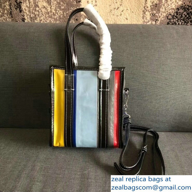Balenciaga Bazar XXS Shopping Bag Red/Etoupe/Pale Blue/Blue/Yellow 2018 - Click Image to Close