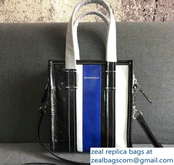 Balenciaga Bazar XXS Shopping Bag White/Blue/Black 2018