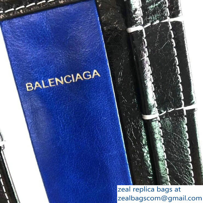 Balenciaga Bazar XXS Shopping Bag White/Blue/Black 2018 - Click Image to Close