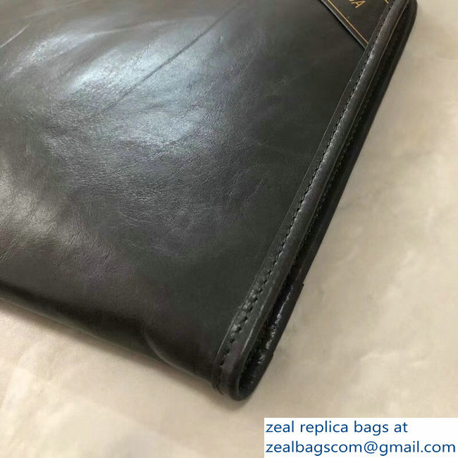 Balenciaga Bazar Zipped Pouch Clutch Bag Gold Logo Etoupe 2018