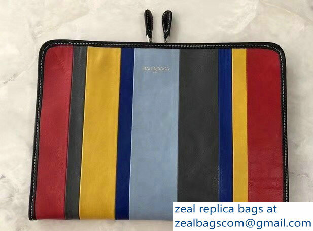 Balenciaga Bazar Zipped Pouch Clutch Bag Red/Etoupe/Yellow/Blue/Pale Blue 2018 - Click Image to Close