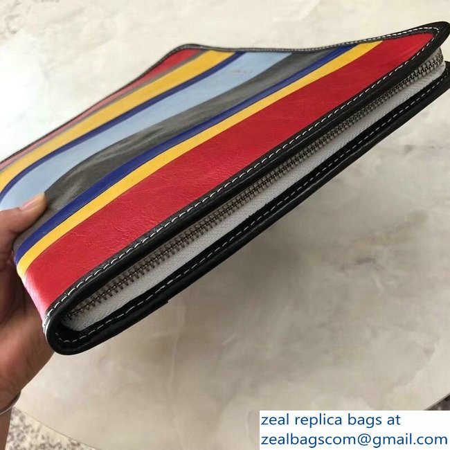 Balenciaga Bazar Zipped Pouch Clutch Bag Red/Etoupe/Yellow/Blue/Pale Blue 2018