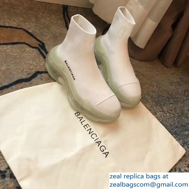 Balenciaga Cushioning Sole Knit Sock Speed Trainers Sneakers White 2018
