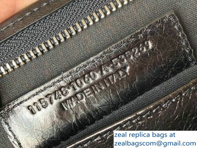 Balenciaga Graffiti Bazar Zipped Pouch Clutch Bag Black/White - Click Image to Close