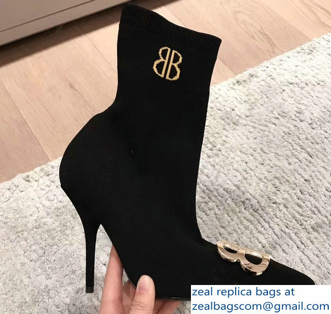 Balenciaga Heel 3cm/9cm BB Knife Ankle Boots Black 2018 - Click Image to Close