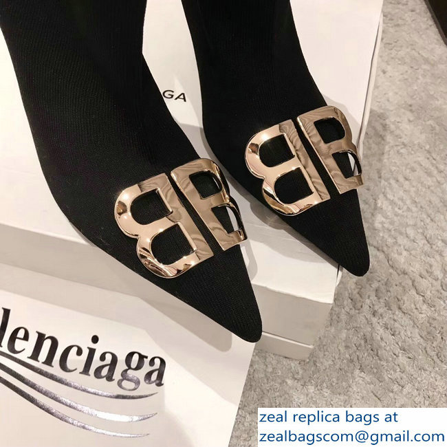 Balenciaga Heel 3cm/9cm BB Knife Ankle Boots Black 2018 - Click Image to Close