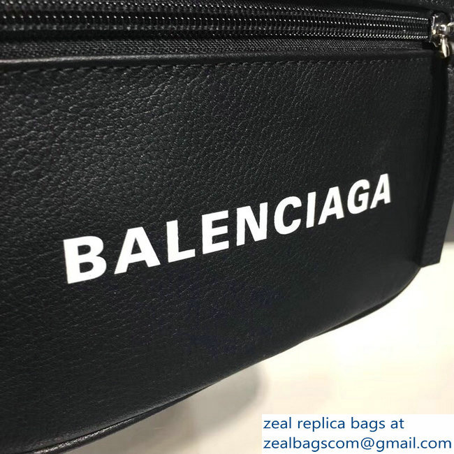 Balenciaga Leather Belt Pack Bag Explorer Logo Print Black/White