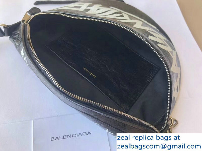 Balenciaga Leather Belt Pack Bag Graffiti Logo Print