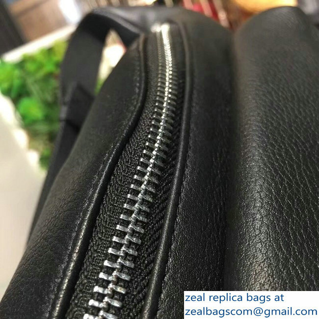 Balenciaga Leather Belt Pack Bag Logo Print Black
