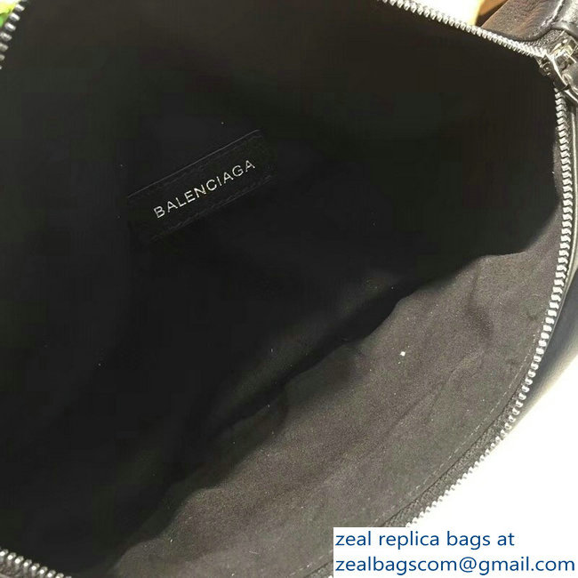 Balenciaga Leather Belt Pack Bag Logo Print Black - Click Image to Close