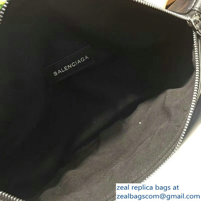 Balenciaga Leather Belt Pack Bag Logo Print Black