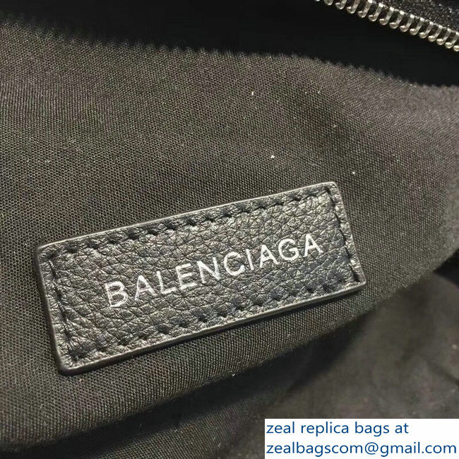 Balenciaga Leather Belt Pack Bag Logo Print Black