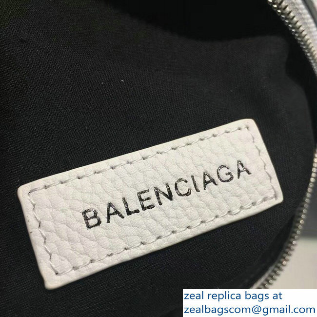 Balenciaga Leather Belt Pack Bag Logo Print White