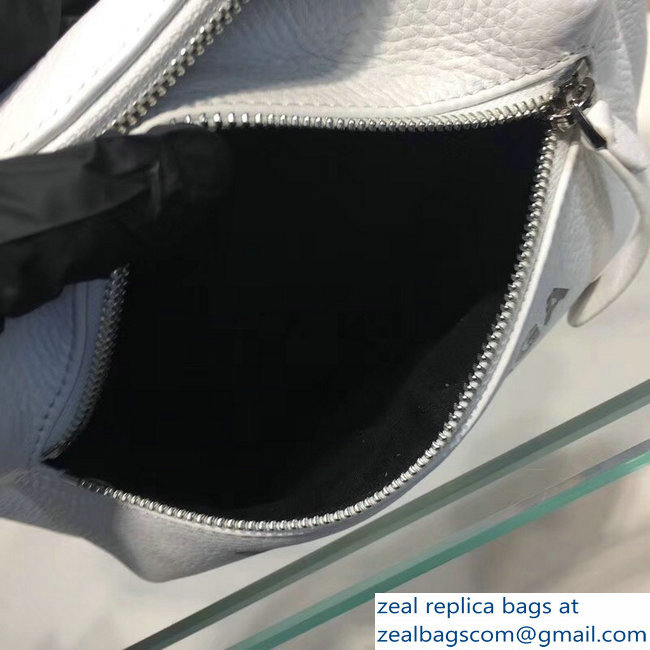 Balenciaga Leather Belt Pack Bag Logo Print White