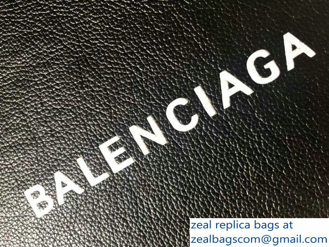 Balenciaga Logo Calfskin North-South Shopping Tote XXS Mini Bag Black 2018 - Click Image to Close