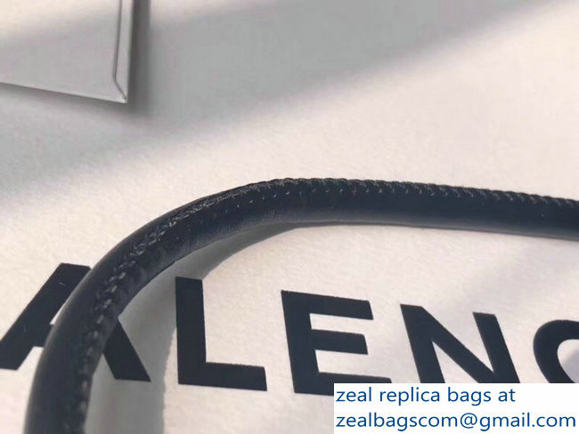 Balenciaga Logo Calfskin North-South Shopping Tote XXS Mini Bag Black 2018 - Click Image to Close