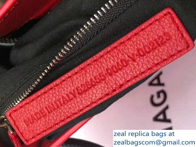 Balenciaga Logo Calfskin North-South Shopping Tote XXS Mini Bag Red 2018 - Click Image to Close